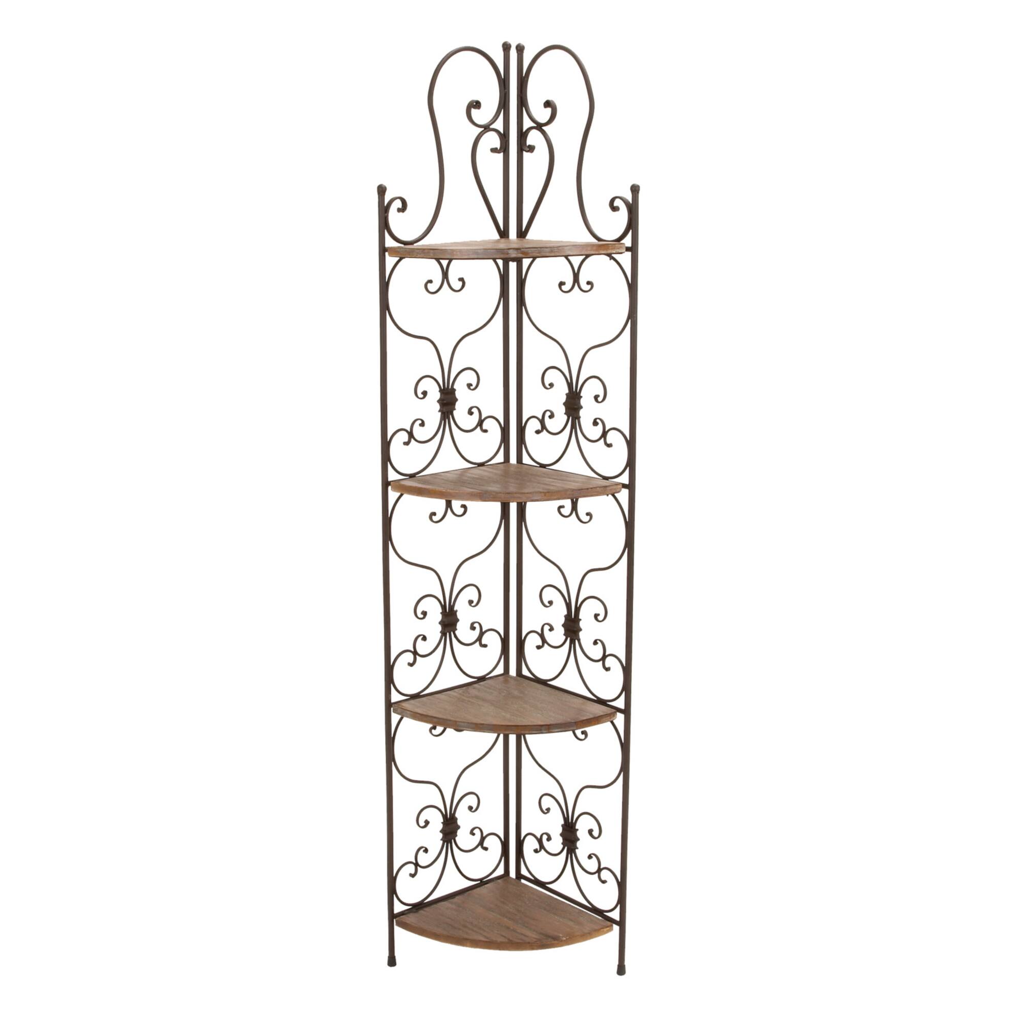66" Brown Iron Farmhouse Baker's Rack